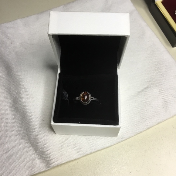 Beautiful Brown Gemstone Sterling Silver Ring - Picture 1 of 3